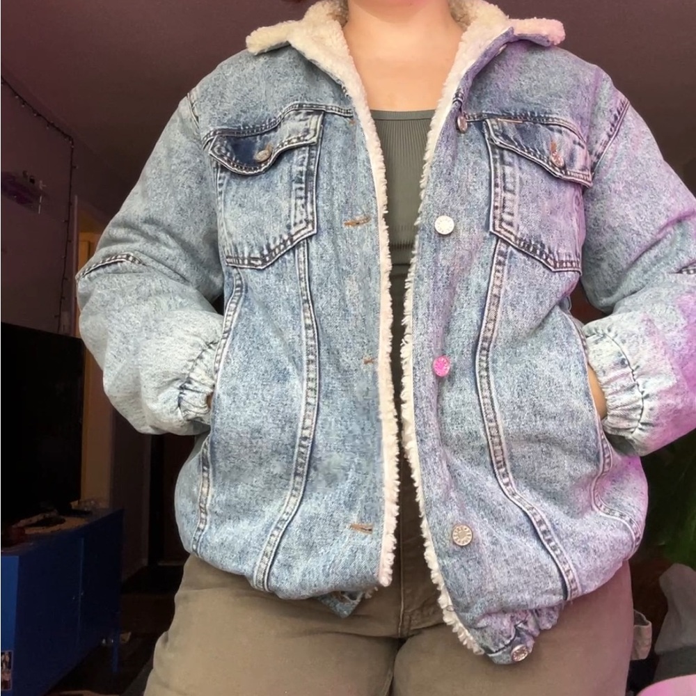 Denim Sherpa-Lined Jacket, Detre by Dede Raad limited run jacket